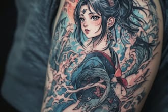 make anime tattoo design for you