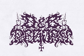 design a heavy and psychedelic stoner metal logo