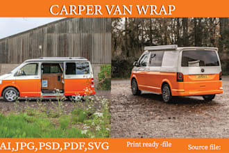 design creation camper van wrap and vehicle graphic