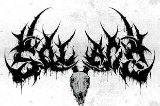 design an atmospheric and haunting blackgaze metal logo