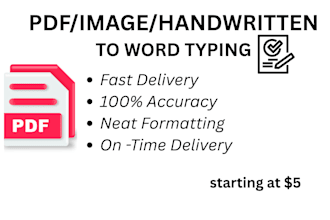 type PDF or handwritten notes into word document