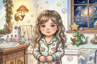 create the custom watercolor whimsical art