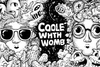 create doodle line art illustration