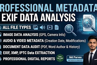 extract and analyze metadata and exif data for any file
