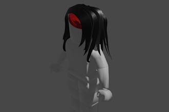 custom roblox hair in blender for 5 dol