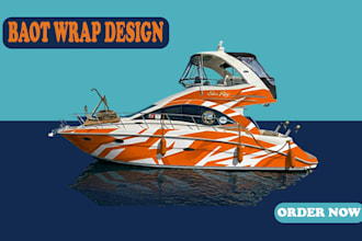 design creative and unique boat wrap design