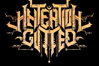design a complex and brutal technical death metal logo