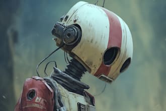 create a stunning robot character illustration