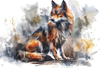 make a digital watercolor character art or furry art