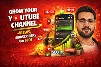 grow your youtube channel with views, subscribers and SEO