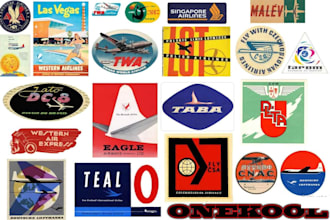 create vintage airline aviation logo