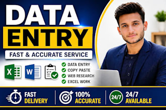 do data entry, copy paste, web research and excel tasks professionally