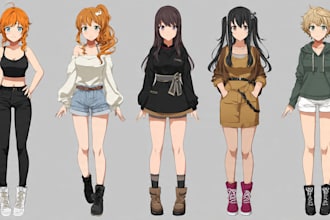 draw anime sketch colored