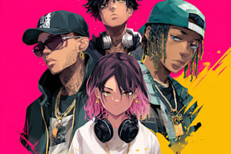 make anime style phonk cover photos