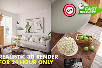create fast 3d interior rendering in 24 hours