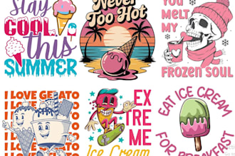 make amazing cartoon food ice cream logo
