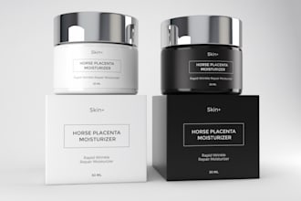 do modern cosmetic and skin care label and package design