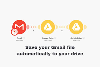 develop ai system to automatically save your gmail file to google drive