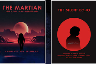 design a  unique minimalist movie poster or film poster