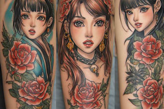 design custom anime tattoo or manga tattoo design