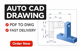 convert PDF or image to autocad 2d drawing professionally