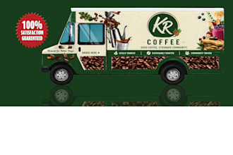 design food truck wrap, car wrap, truck wrap and vehicle warp,