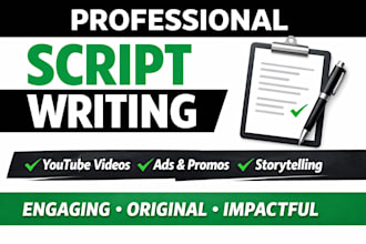 write engaging youtube shorts and long form video scripts