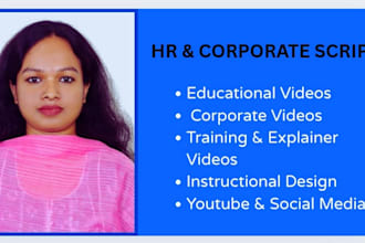 write HR training modules and expert corporate scripts