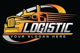 design for trucking logistics transport and dispatching business logo