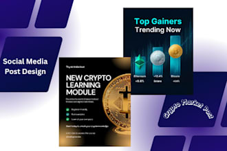 design eye catching crypto social media post for your brand