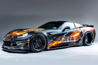 draw car wrap, van wrap design vehicle wrap