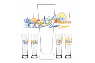 design drinking glasses inspired tour logo