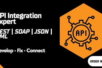 develop, integrate, and fix rest, json, XML, and soap apis