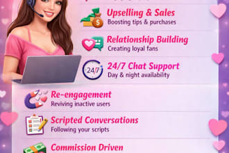 be your chatter for fanvue, onlyfans, myefans, etc