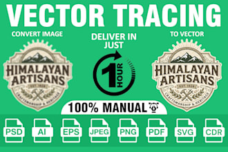 do manual vector tracing and convert logo to vector