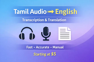 transcribe and translate tamil audio to english