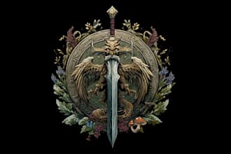 create a custom dnd, fantasy, sci fi, rpg game logo