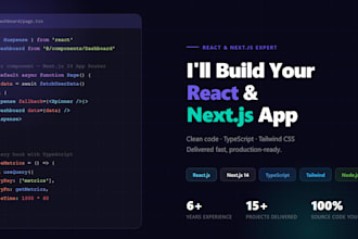 a react or nextjs web app, saas platform, or landing page
