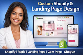 design shopify advertorial landing page with replo page fly gem page shogun
