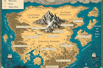 draw high quality professional fantasy map for dnd campaign