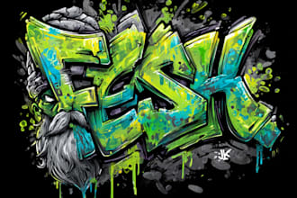 do streetwear style graffiti art, logo, and illustration