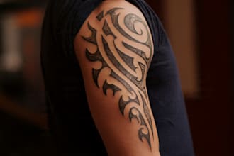create a professional tribal tattoo design