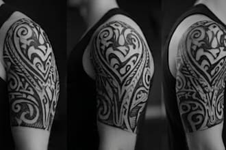 create custom and detailed tribal tattoo design