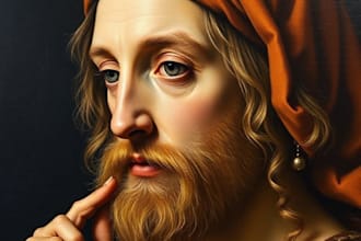 digital portrait painting, oil painting style , portrait