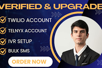 setup twilio flowroute telynx plivo signalwire didww sinch voipms 8v8 account