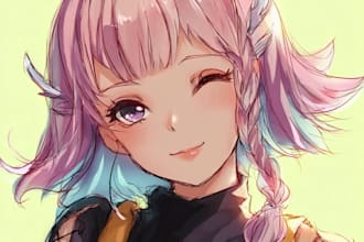 draw anime sketch colored