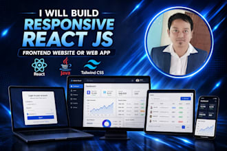 build responsive react js frontend website or web app