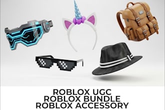 do 3d roblox ugc accessory, dynamic head, ugc bundle