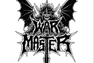 design a brutal and chaotic war metal logo