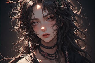 make anime drawing with anime art style character